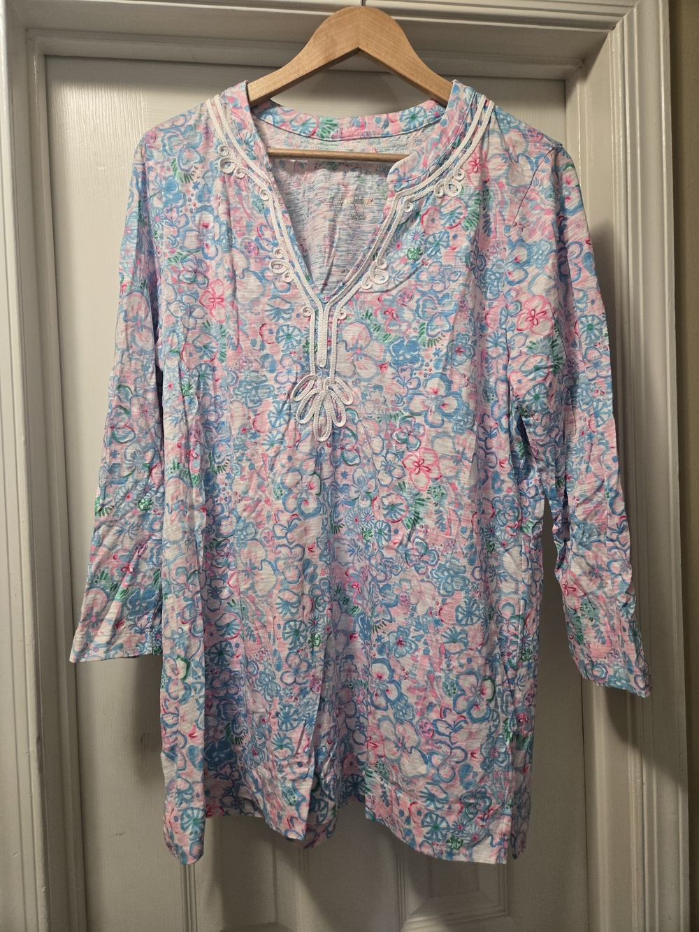 Lilly Pulitzer Pastel Floral V-Neck Tunic in Pink & Blue